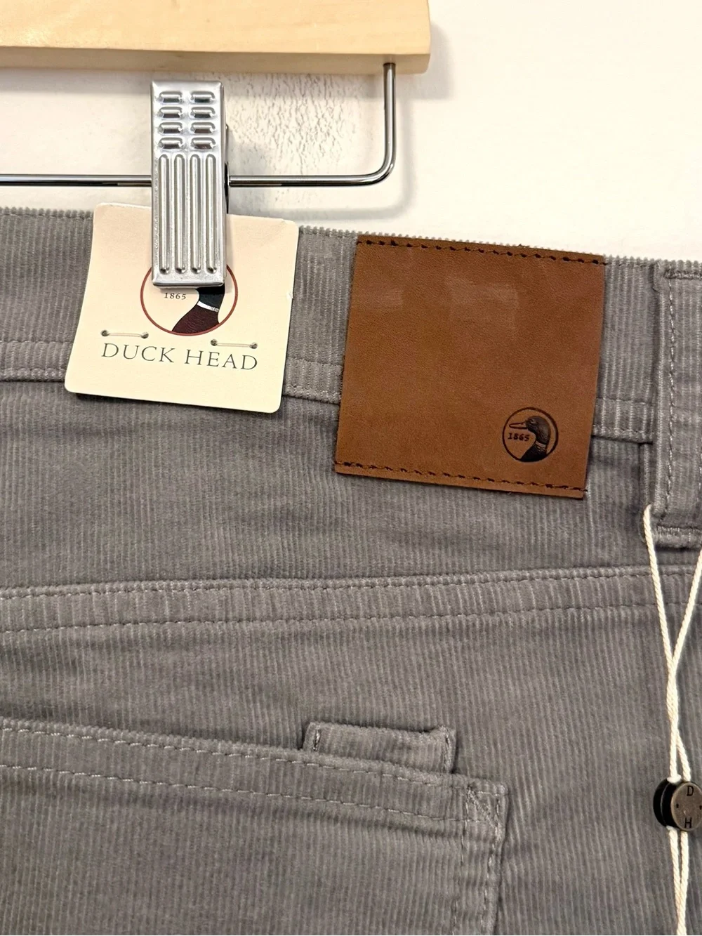 NWT Duck Head Holston Corduroy Five-Pocket Pants Brushed Nickel $108 MSRP